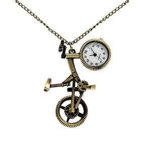 RELÓGIO DE BOLSO ESTILO BICICLETA COM CORRENTE DE COBRE